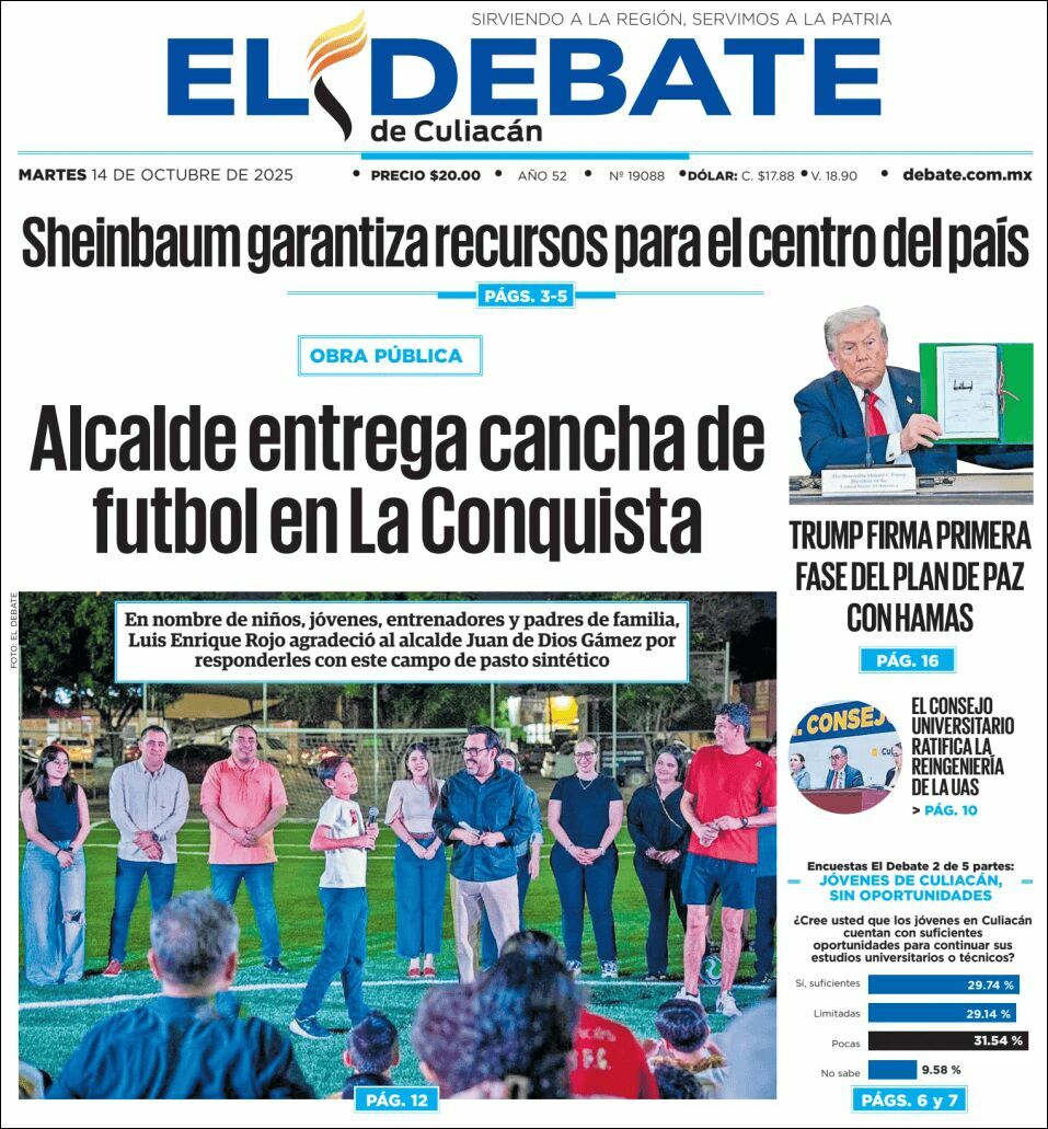 El Debate Culiacán, edición del martes 14 de octubre de 2025 El Debate Culiacán, edición del martes 14 de octubre de 2025