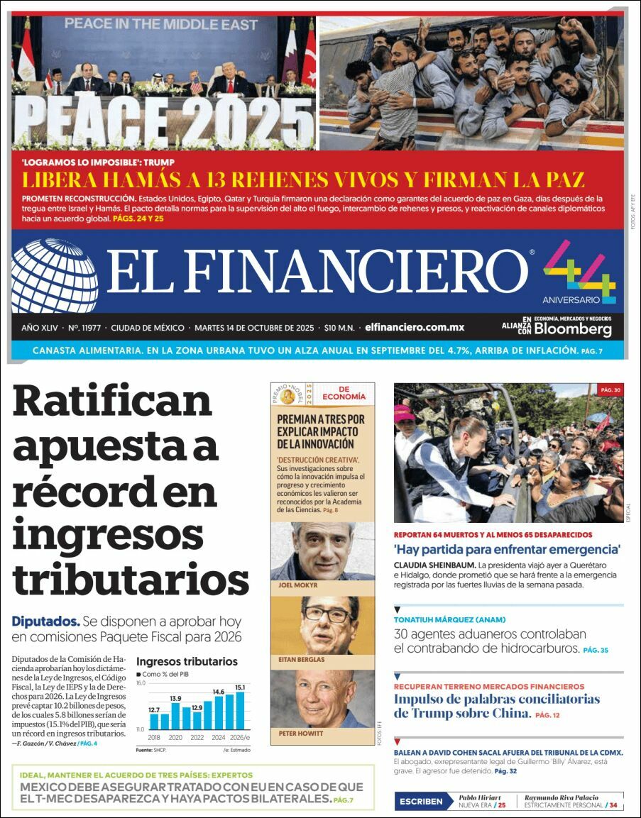 El Financiero, edición del martes 14 de octubre de 2025 El Financiero, edición del martes 14 de octubre de 2025