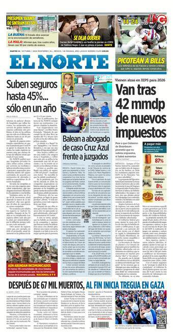 El Norte, edición del martes 14 de octubre de 2025 El Norte, edición del martes 14 de octubre de 2025
