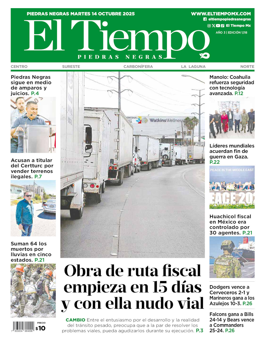 El Tiempo Piedras Negras, edición del martes 14 de octubre de 2025 El Tiempo Piedras Negras, edición del martes 14 de octubre de 2025