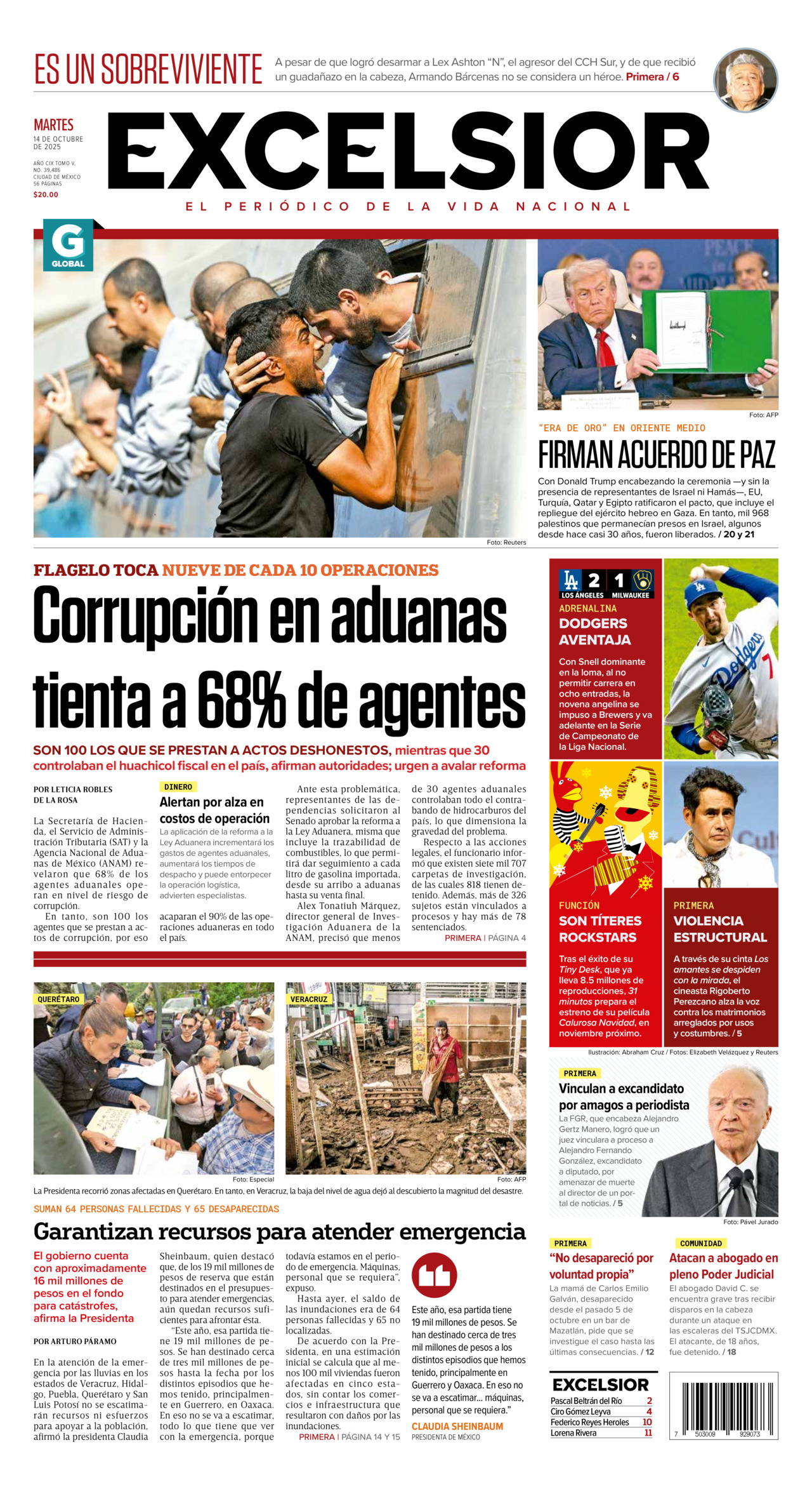 Excelsior, edición del martes 14 de octubre de 2025 Excelsior, edición del martes 14 de octubre de 2025