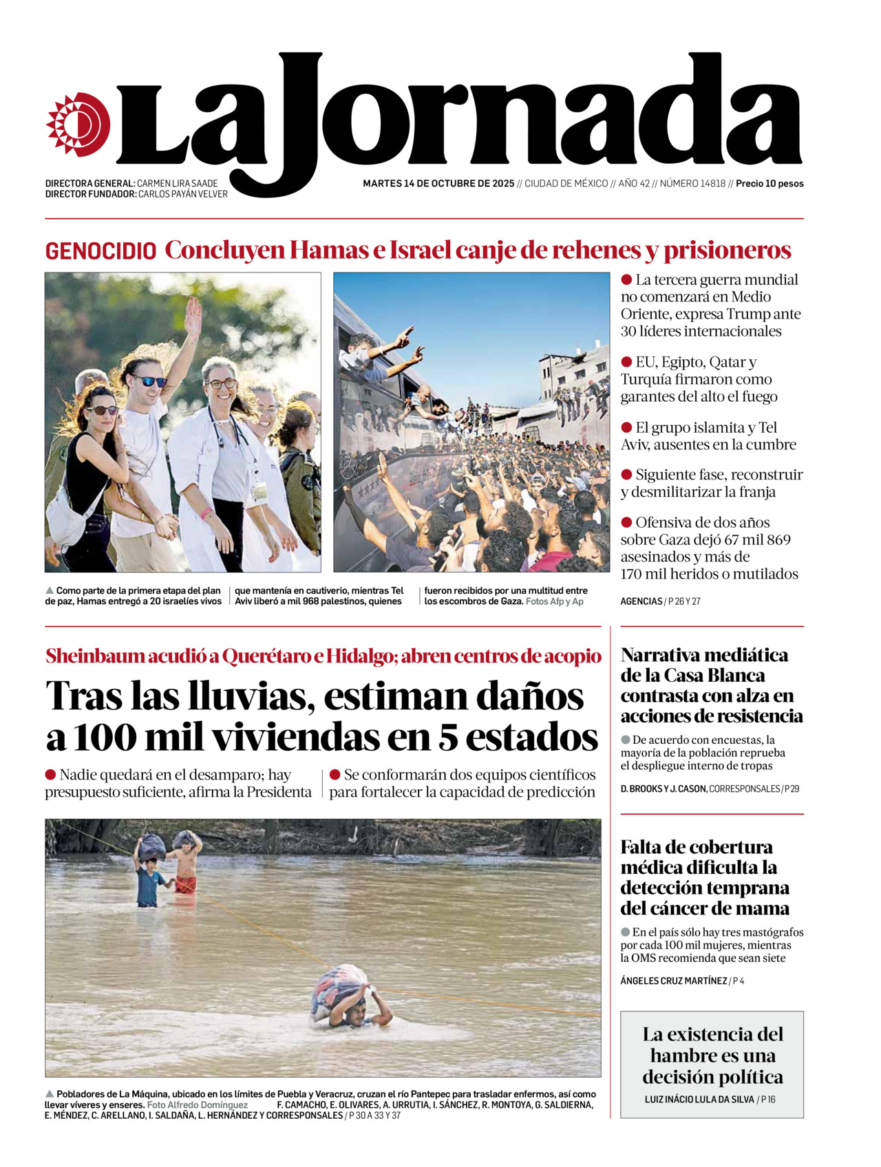 La Jornada, edición del martes 14 de octubre de 2025 La Jornada, edición del martes 14 de octubre de 2025