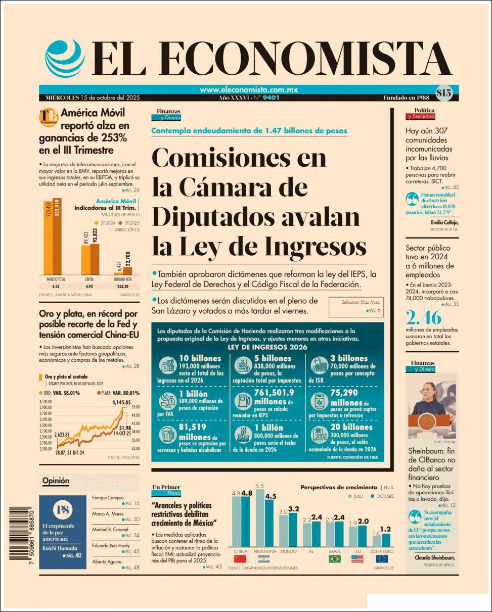 El Economista, edición del miércoles 15 de octubre de 2025 El Economista, edición del miércoles 15 de octubre de 2025