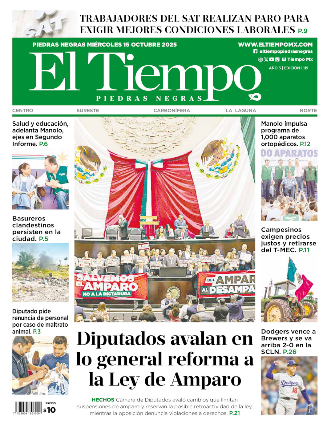 El Tiempo Piedras Negras, edición del miércoles 15 de octubre de 2025 El Tiempo Piedras Negras, edición del miércoles 15 de octubre de 2025