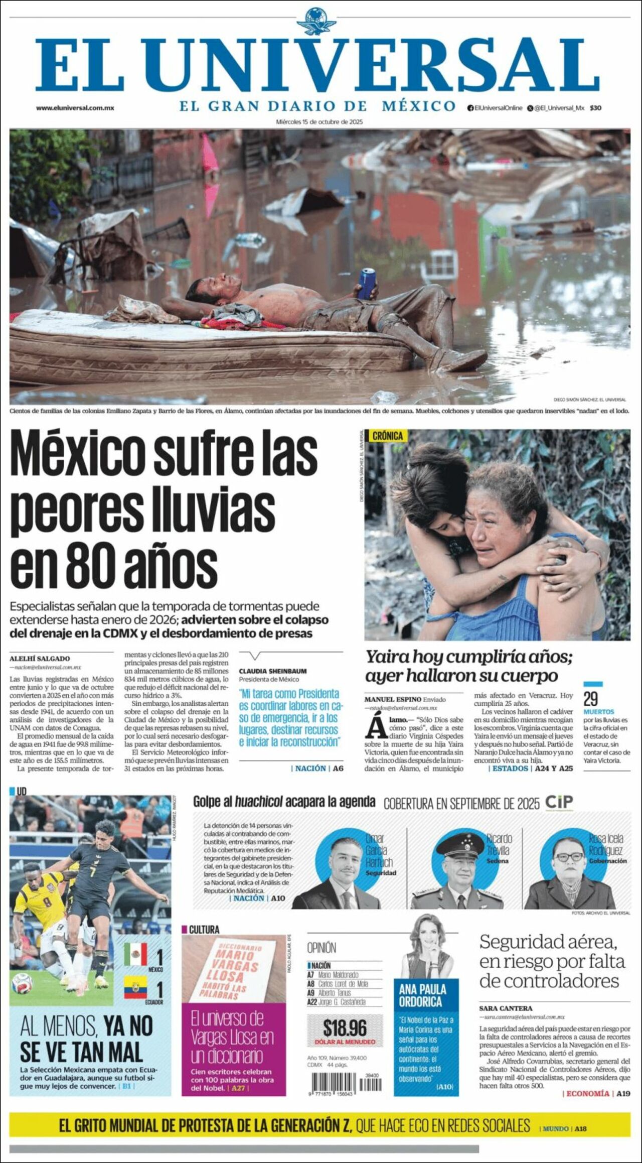 El Universal, edición del miércoles 15 de octubre de 2025 El Universal, edición del miércoles 15 de octubre de 2025