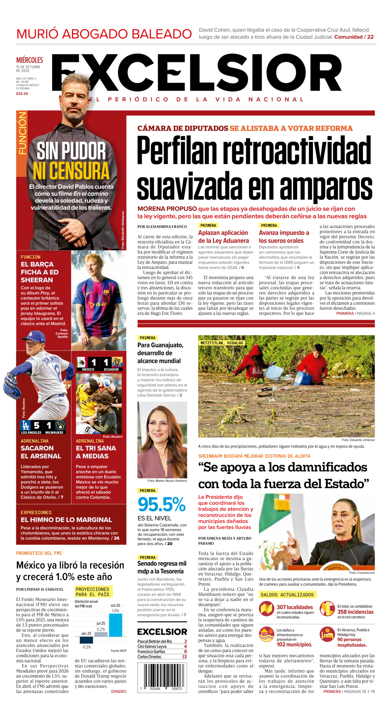 Excelsior, edición del miércoles 15 de octubre de 2025 Excelsior, edición del miércoles 15 de octubre de 2025