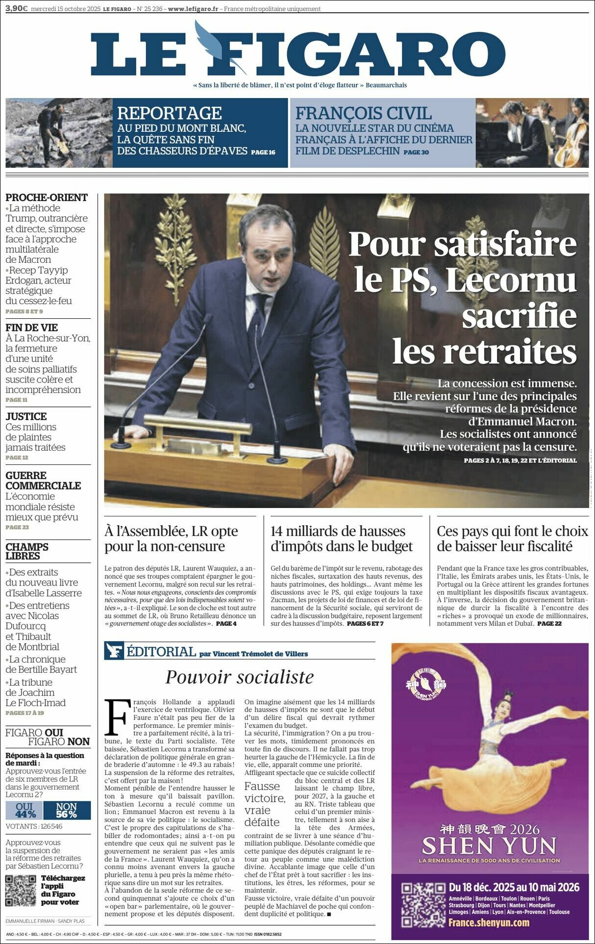 Le Figaro, edición del miércoles 15 de octubre de 2025 Le Figaro, edición del miércoles 15 de octubre de 2025
