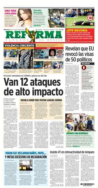 Reforma, edición del miércoles 15 de octubre de 2025 Reforma, edición del miércoles 15 de octubre de 2025