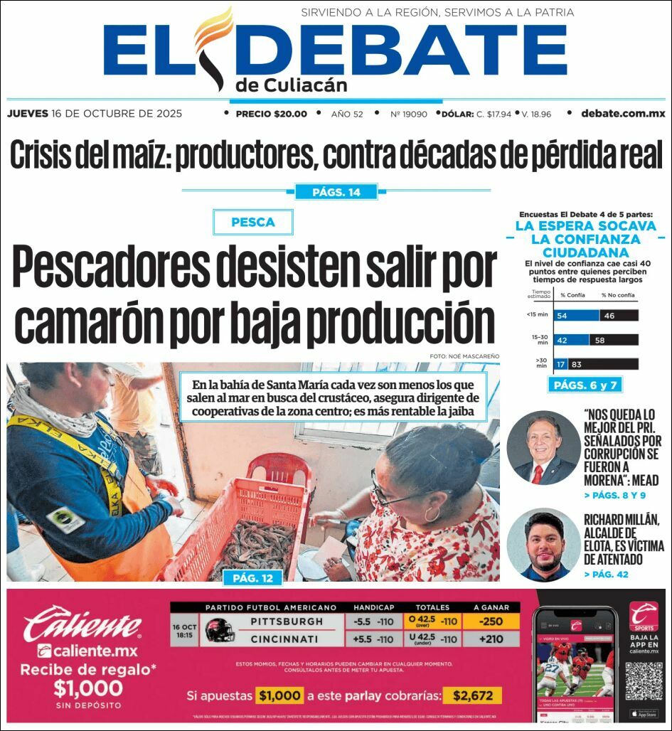 El Debate Culiacán, edición del jueves 16 de octubre de 2025 El Debate Culiacán, edición del jueves 16 de octubre de 2025