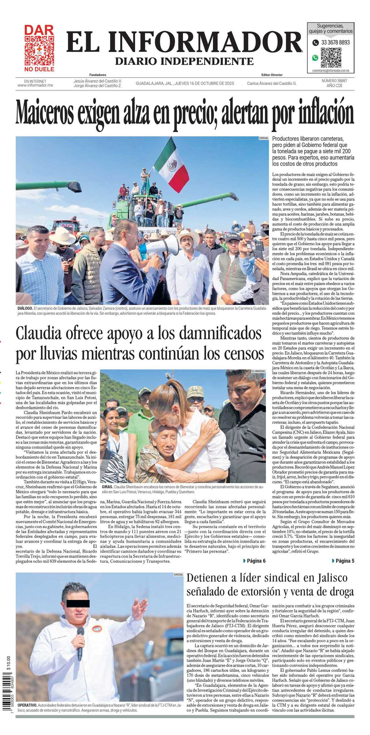 El Informador, edición del jueves 16 de octubre de 2025 El Informador, edición del jueves 16 de octubre de 2025