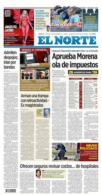 El Norte, edición del jueves 16 de octubre de 2025 El Norte, edición del jueves 16 de octubre de 2025