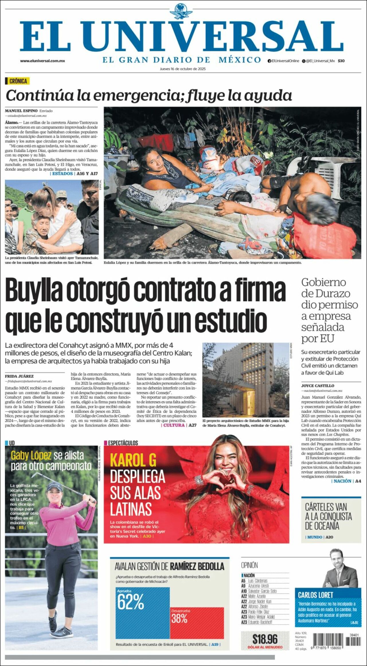 El Universal, edición del jueves 16 de octubre de 2025 El Universal, edición del jueves 16 de octubre de 2025