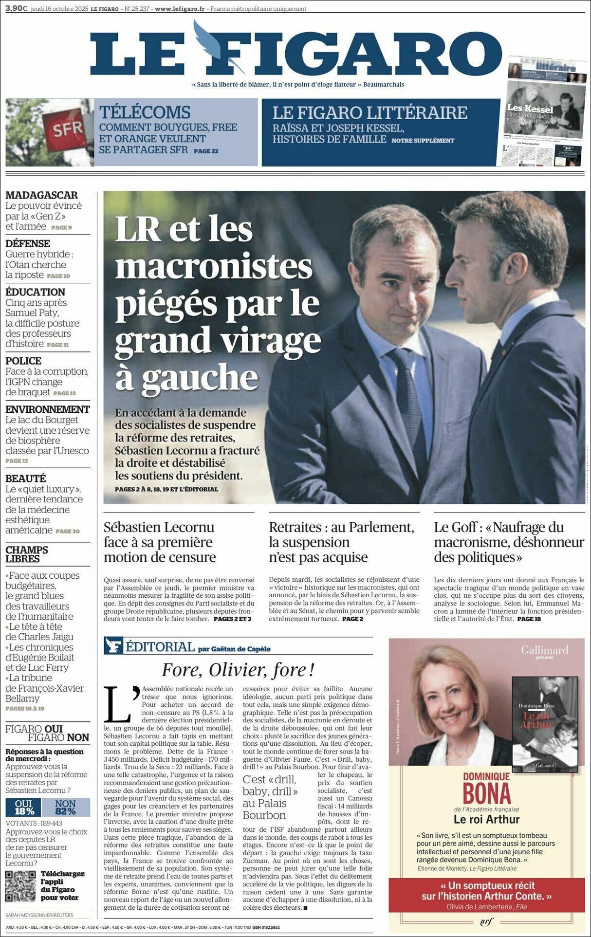 Le Figaro, edición del jueves 16 de octubre de 2025 Le Figaro, edición del jueves 16 de octubre de 2025