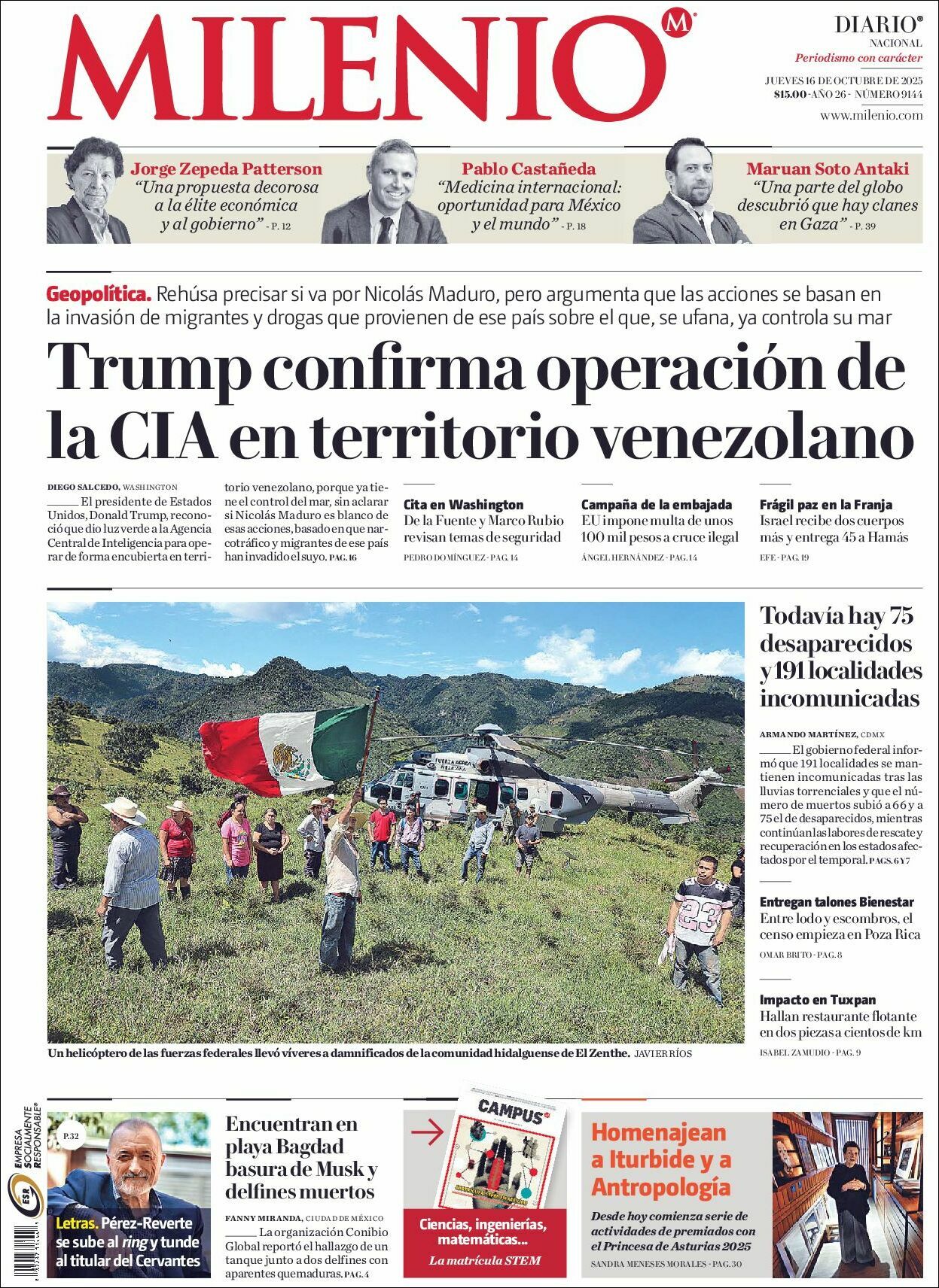 Milenio, edición del jueves 16 de octubre de 2025 Milenio, edición del jueves 16 de octubre de 2025
