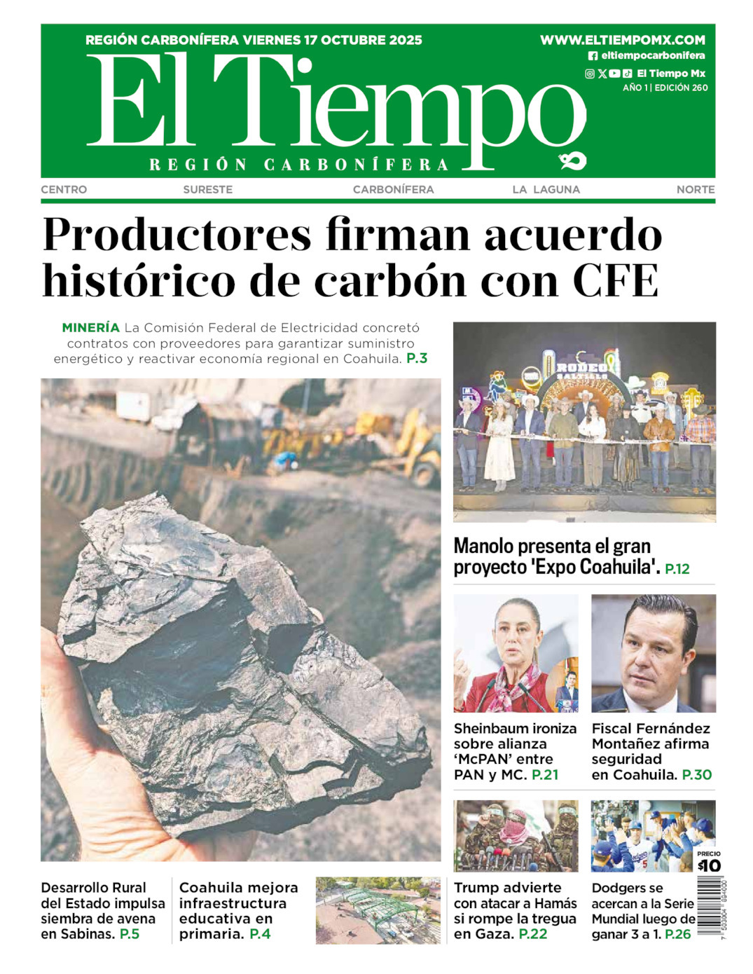 El Tiempo Región Carbonífera, edición del viernes 17 de octubre de 2025 El Tiempo Región Carbonífera, edición del viernes 17 de octubre de 2025