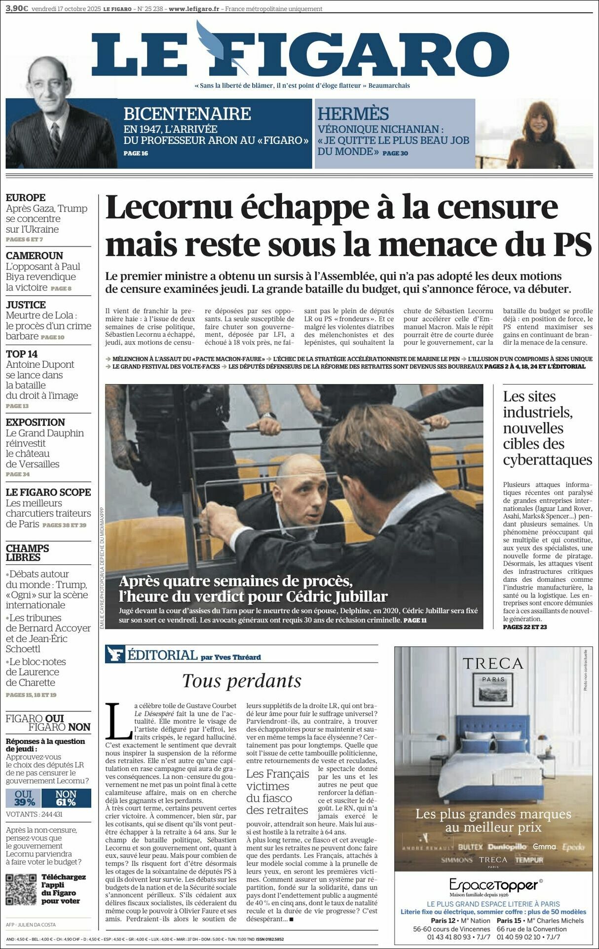 Le Figaro, edición del viernes 17 de octubre de 2025 Le Figaro, edición del viernes 17 de octubre de 2025