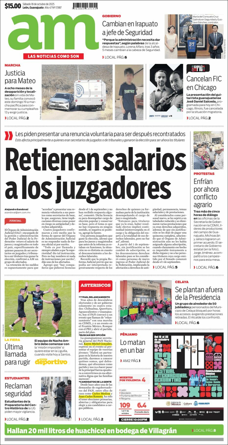 AM de León, edición del sábado 18 de octubre de 2025 AM de León, edición del sábado 18 de octubre de 2025