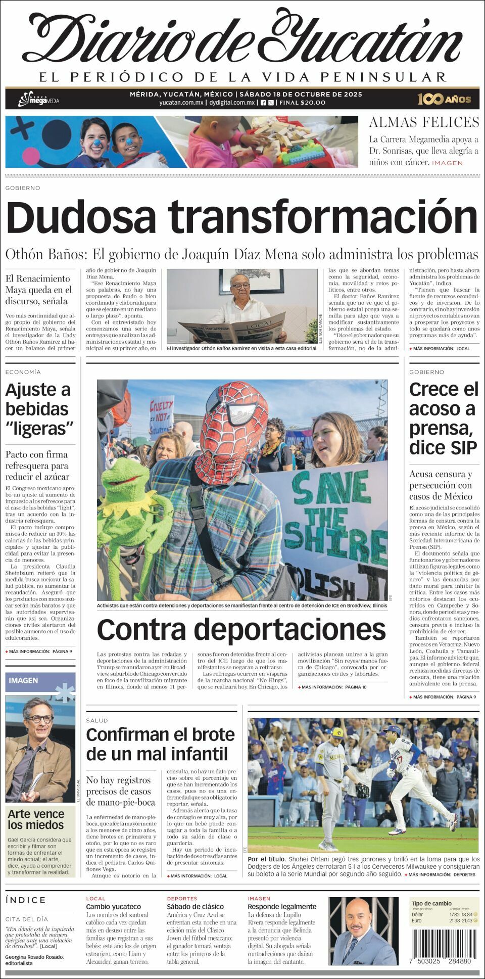 El Diario de Yucatán, edición del sábado 18 de octubre de 2025 El Diario de Yucatán, edición del sábado 18 de octubre de 2025
