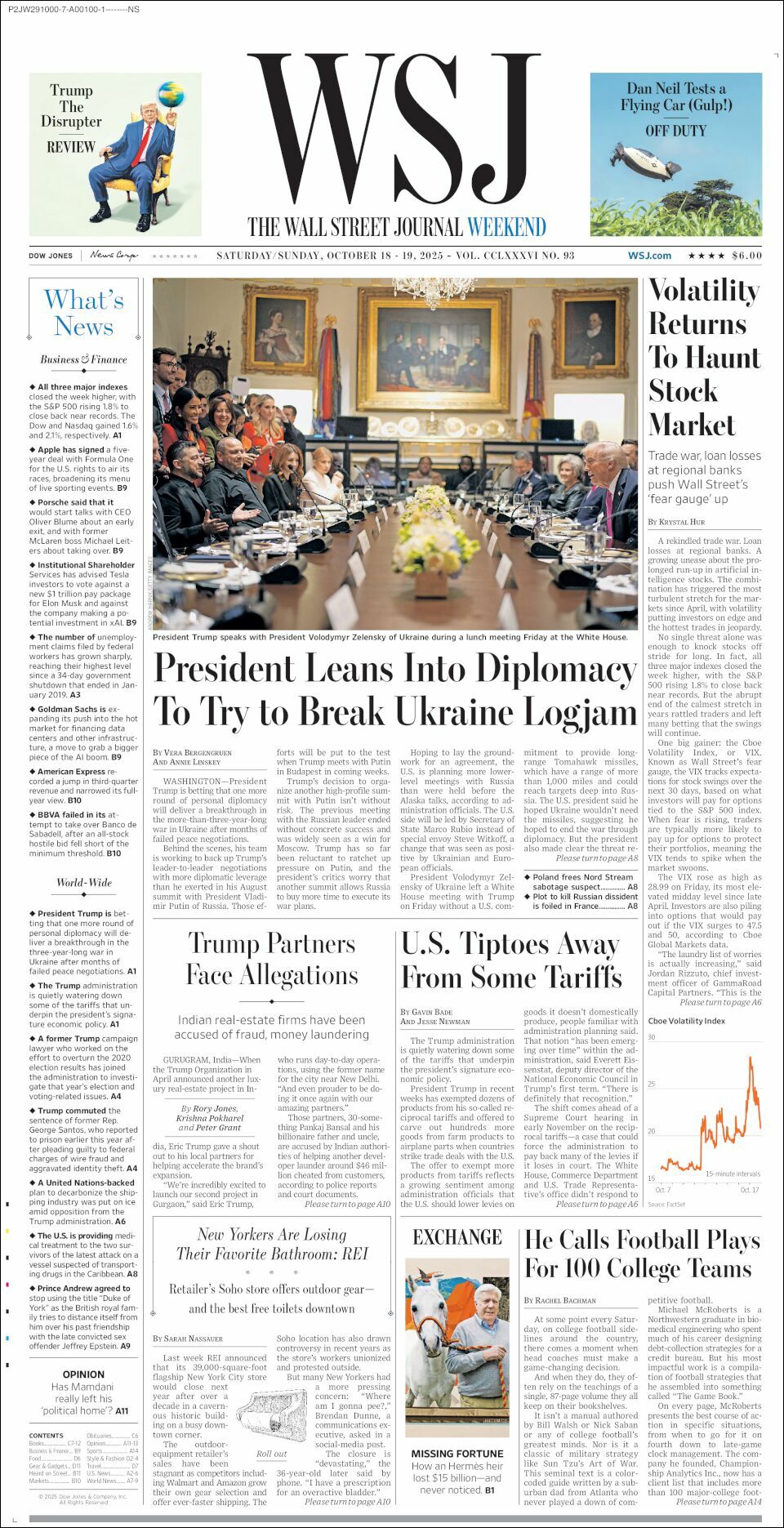 The Wall Street Journal, edición del sábado 18 de octubre de 2025 The Wall Street Journal, edición del sábado 18 de octubre de 2025
