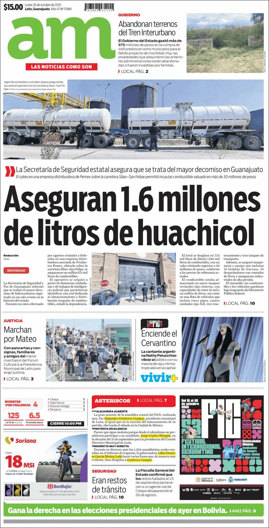 AM de León, edición del lunes 20 de octubre de 2025 AM de León, edición del lunes 20 de octubre de 2025
