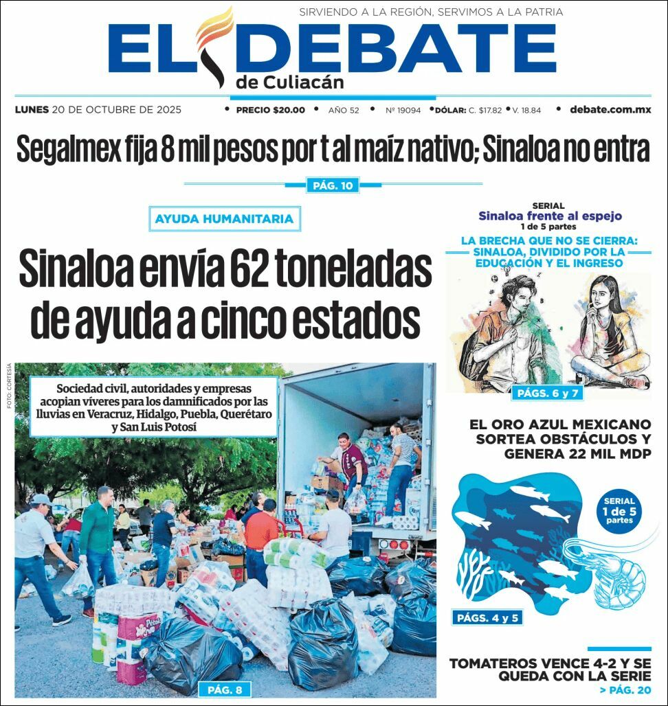 El Debate Culiacán, edición del lunes 20 de octubre de 2025 El Debate Culiacán, edición del lunes 20 de octubre de 2025