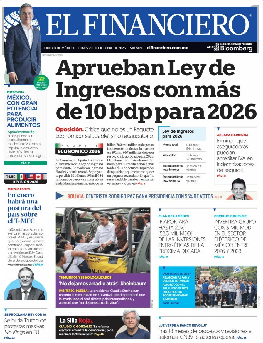 El Financiero, edición del lunes 20 de octubre de 2025 El Financiero, edición del lunes 20 de octubre de 2025