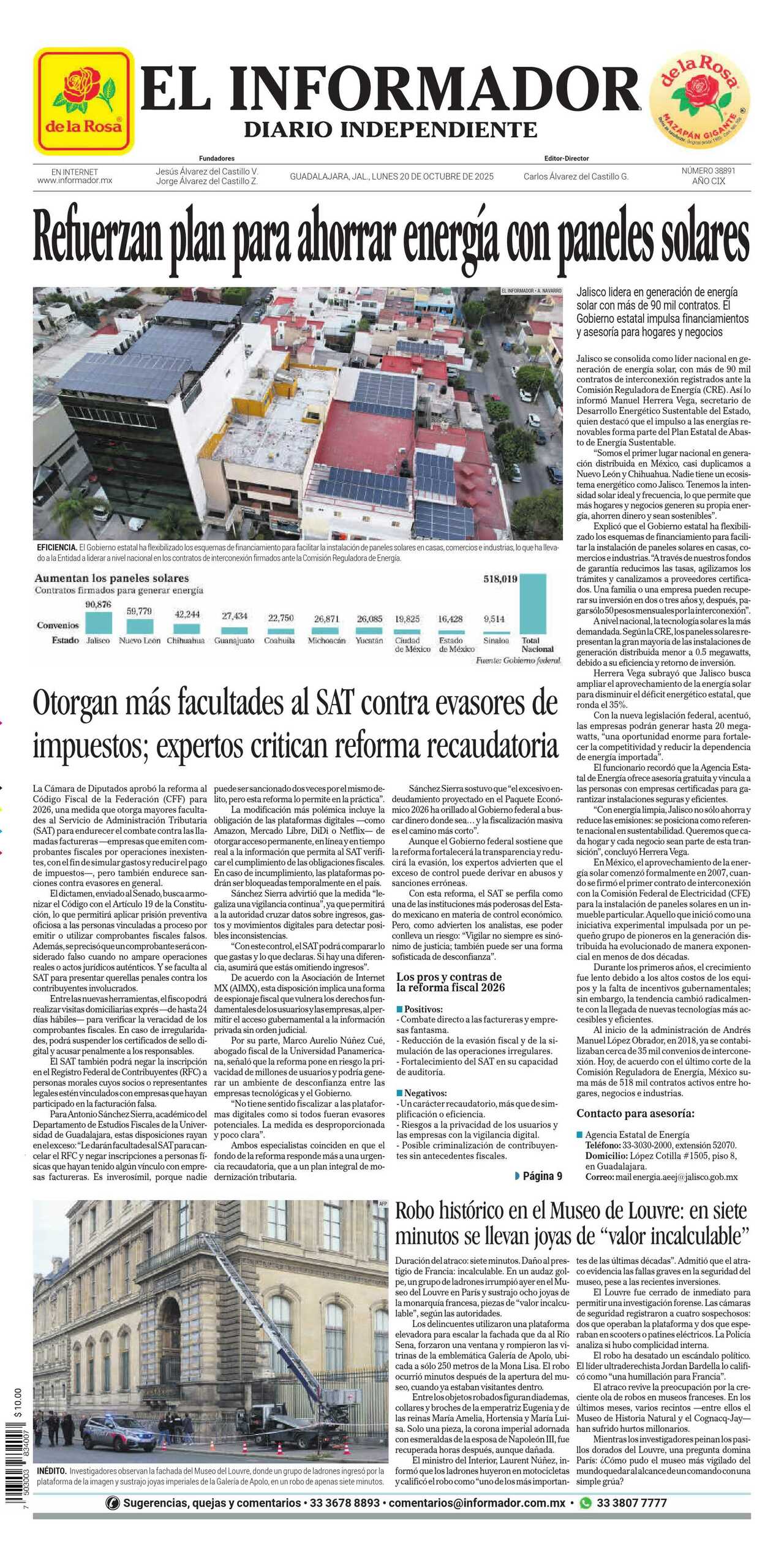 El Informador, edición del lunes 20 de octubre de 2025 El Informador, edición del lunes 20 de octubre de 2025