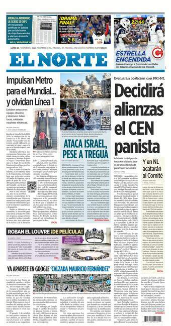 El Norte, edición del lunes 20 de octubre de 2025 El Norte, edición del lunes 20 de octubre de 2025
