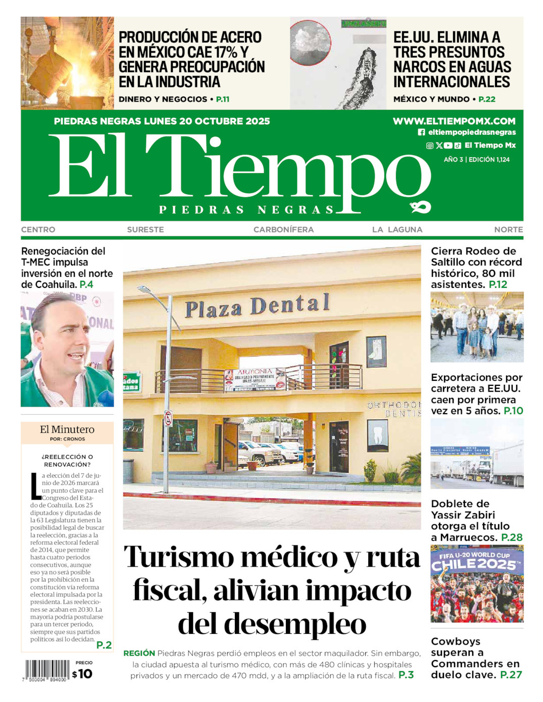 El Tiempo Piedras Negras, edición del lunes 20 de octubre de 2025 El Tiempo Piedras Negras, edición del lunes 20 de octubre de 2025