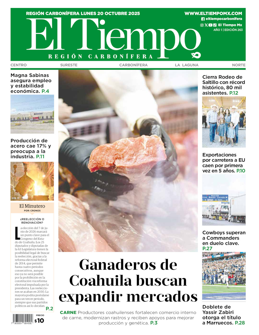 El Tiempo Región Carbonífera, edición del lunes 20 de octubre de 2025 El Tiempo Región Carbonífera, edición del lunes 20 de octubre de 2025
