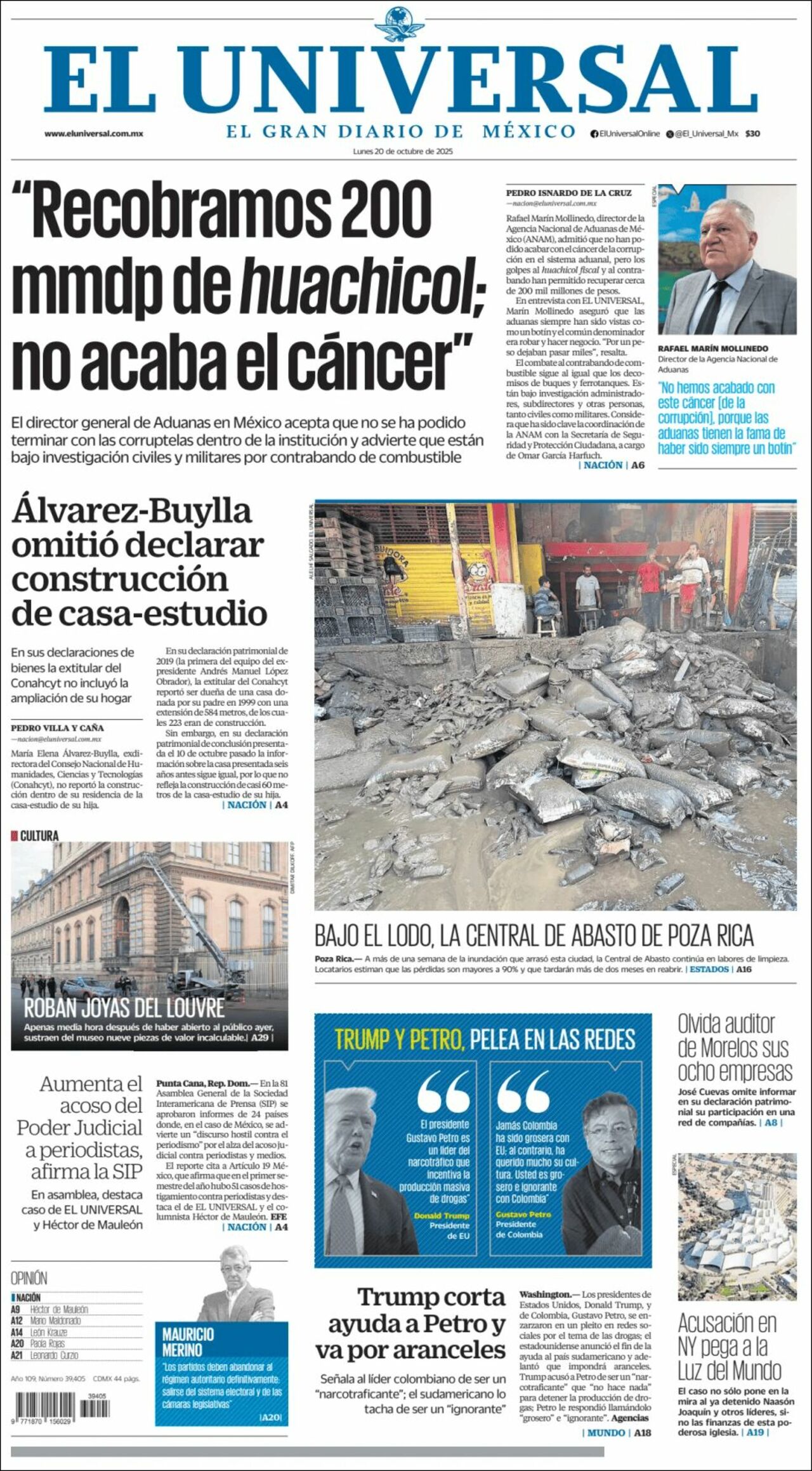 El Universal, edición del lunes 20 de octubre de 2025 El Universal, edición del lunes 20 de octubre de 2025