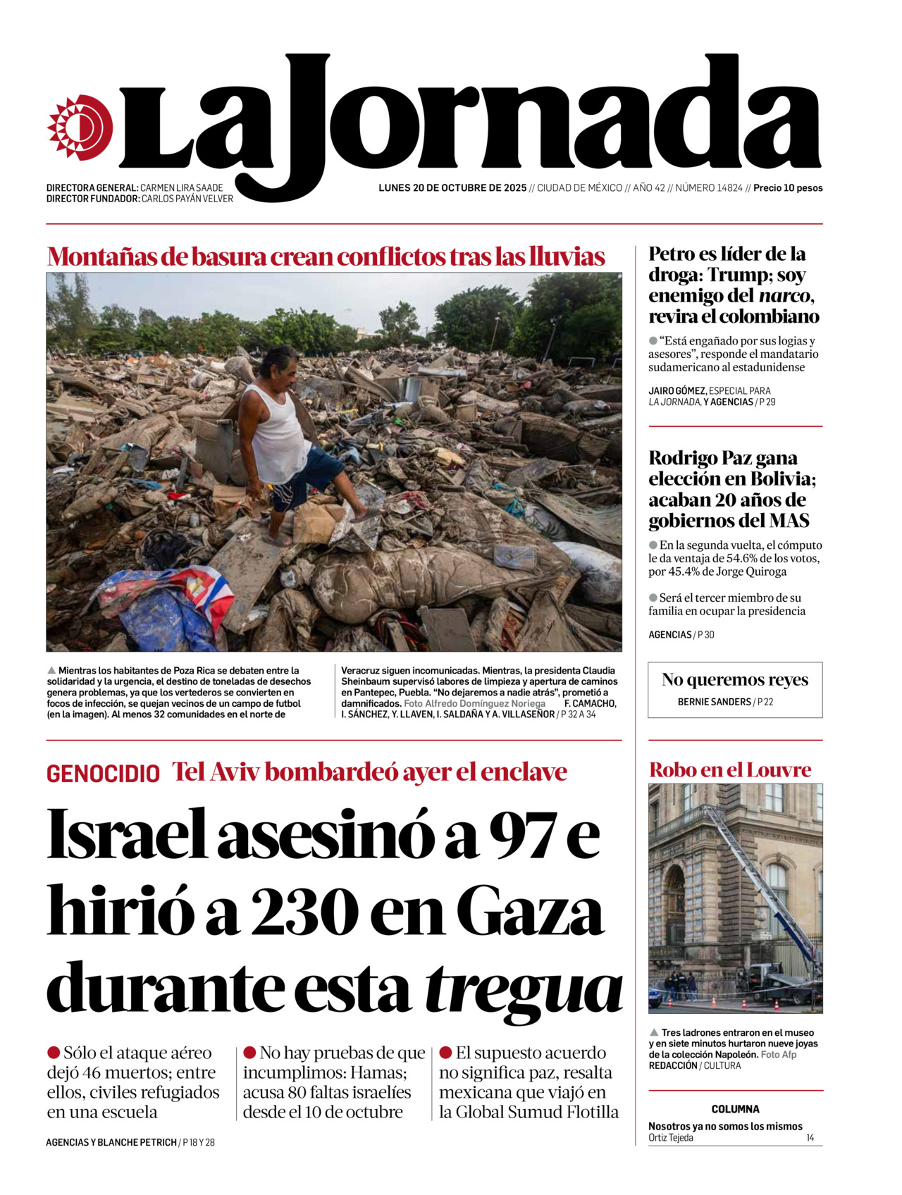 La Jornada, edición del lunes 20 de octubre de 2025 La Jornada, edición del lunes 20 de octubre de 2025