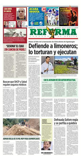 Reforma, edición del martes 21 de octubre de 2025