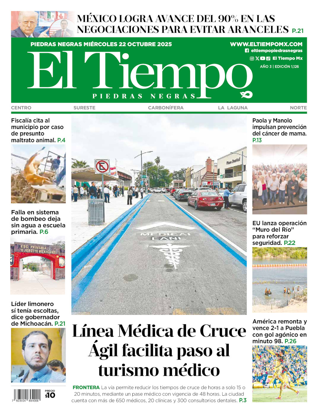El Tiempo Piedras Negras, edición del miércoles 22 de octubre de 2025 El Tiempo Piedras Negras, edición del miércoles 22 de octubre de 2025