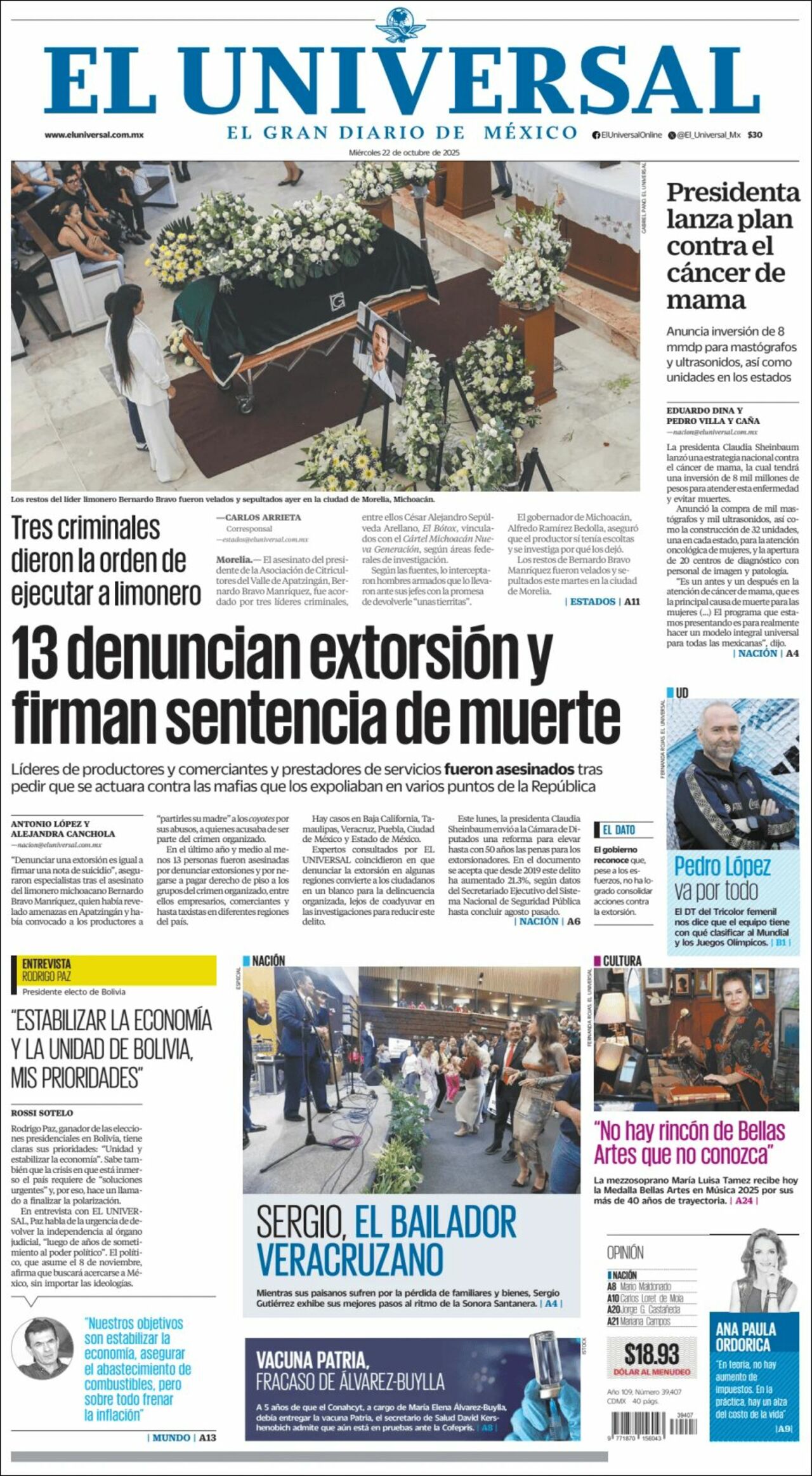 El Universal, edición del miércoles 22 de octubre de 2025 El Universal, edición del miércoles 22 de octubre de 2025