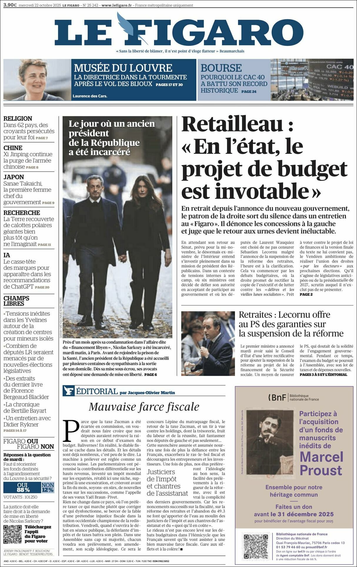 Le Figaro, edición del miércoles 22 de octubre de 2025 Le Figaro, edición del miércoles 22 de octubre de 2025