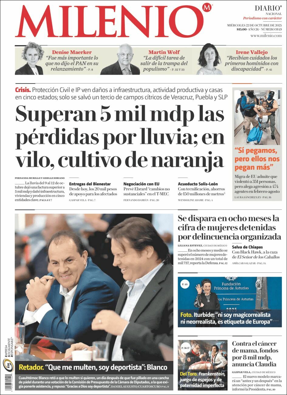 Milenio, edición del miércoles 22 de octubre de 2025 Milenio, edición del miércoles 22 de octubre de 2025