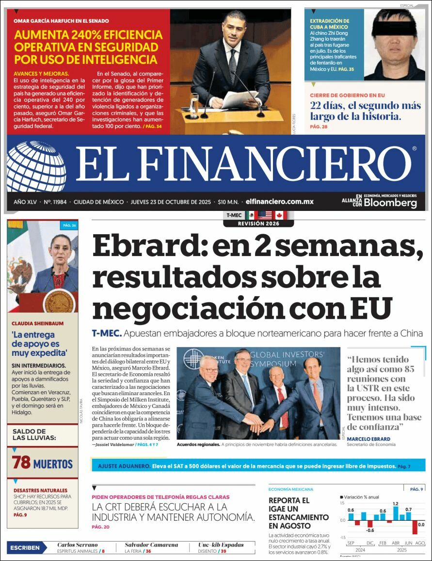 El Financiero, edición del jueves 23 de octubre de 2025 El Financiero, edición del jueves 23 de octubre de 2025