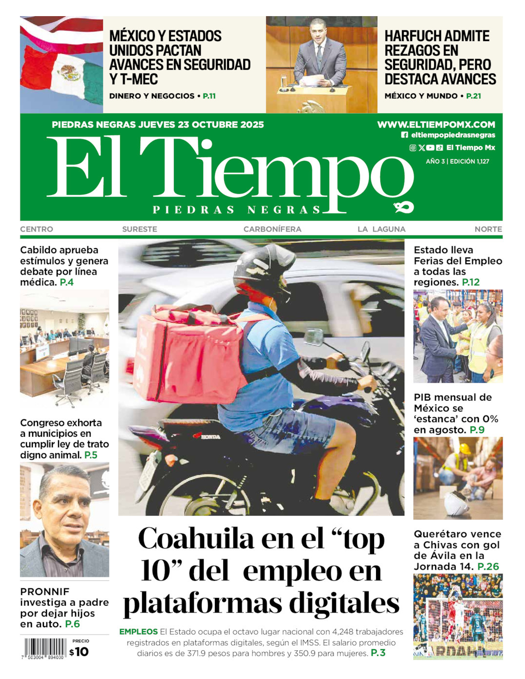 El Tiempo Piedras Negras, edición del jueves 23 de octubre de 2025 El Tiempo Piedras Negras, edición del jueves 23 de octubre de 2025