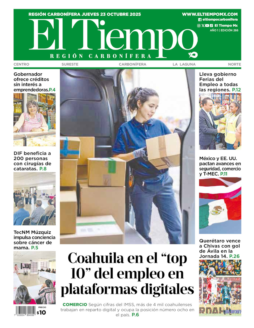 El Tiempo Región Carbonífera, edición del jueves 23 de octubre de 2025 El Tiempo Región Carbonífera, edición del jueves 23 de octubre de 2025