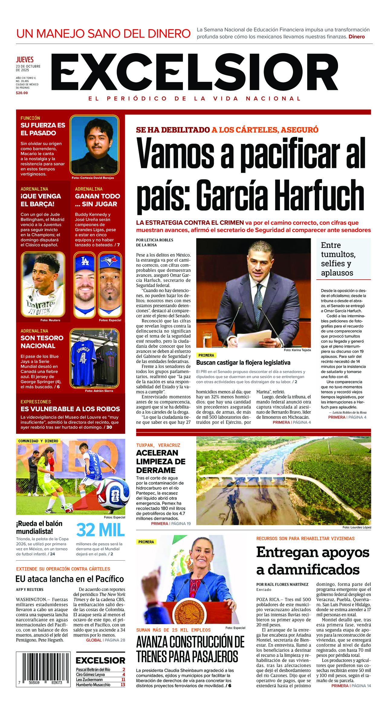 Excelsior, edición del jueves 23 de octubre de 2025 Excelsior, edición del jueves 23 de octubre de 2025