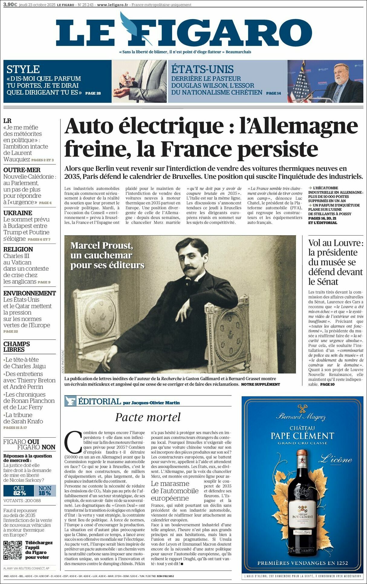 Le Figaro, edición del jueves 23 de octubre de 2025 Le Figaro, edición del jueves 23 de octubre de 2025