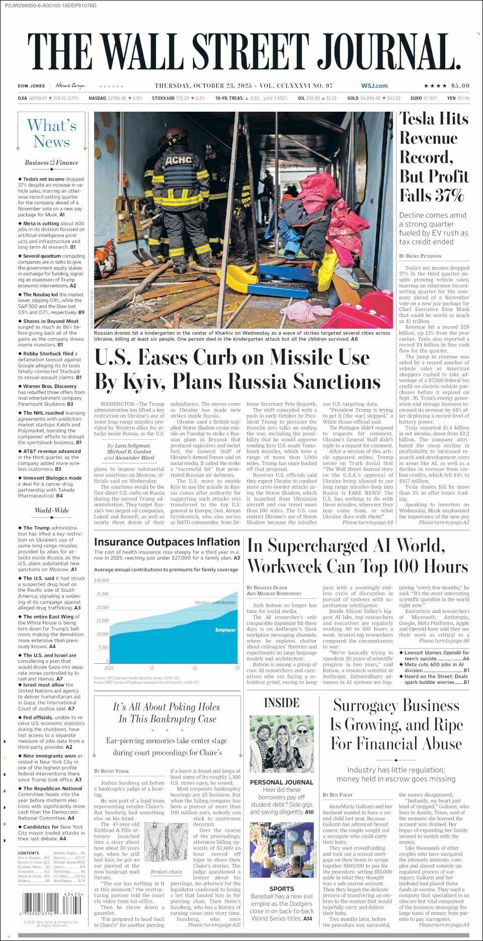 The Wall Street Journal, edición del jueves 23 de octubre de 2025 The Wall Street Journal, edición del jueves 23 de octubre de 2025