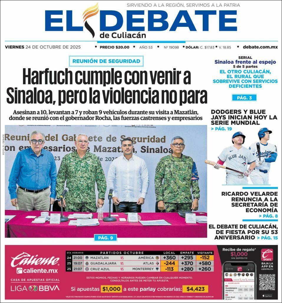 El Debate Culiacán, edición del viernes 24 de octubre de 2025 El Debate Culiacán, edición del viernes 24 de octubre de 2025