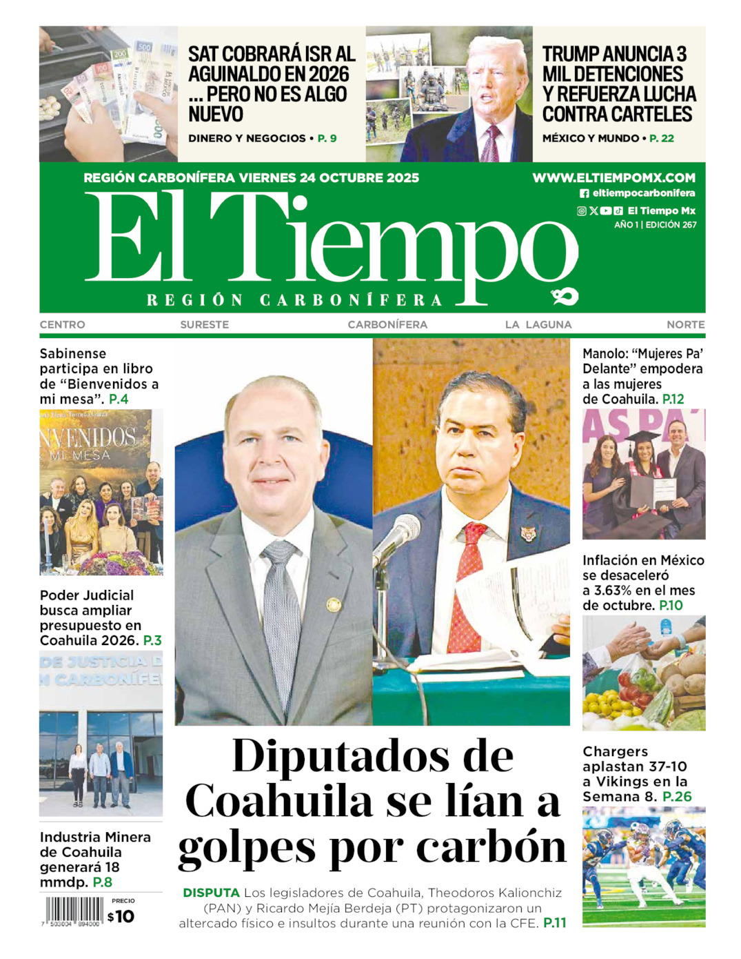 El Tiempo Región Carbonífera, edición del viernes 24 de octubre de 2025 El Tiempo Región Carbonífera, edición del viernes 24 de octubre de 2025