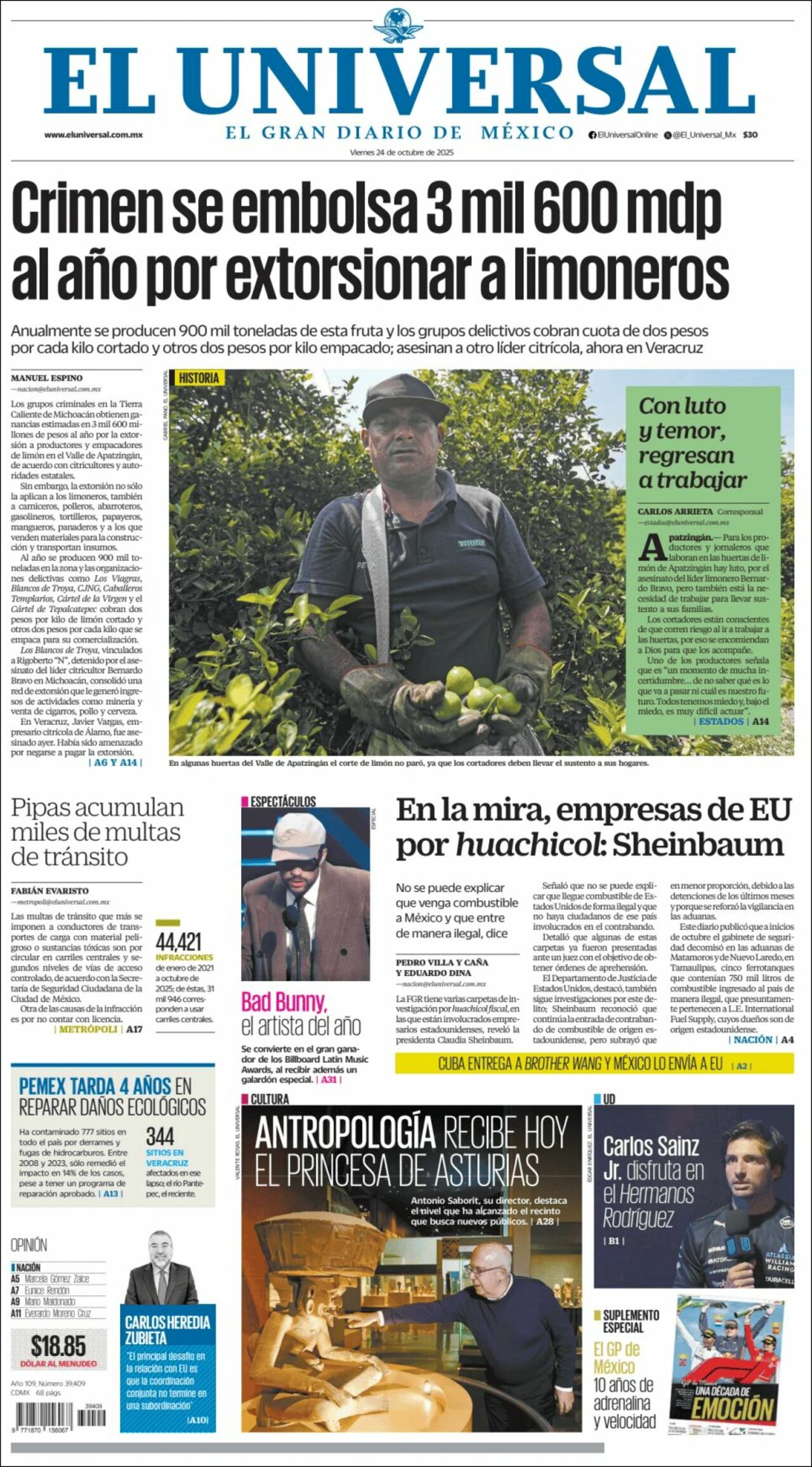 El Universal, edición del viernes 24 de octubre de 2025 El Universal, edición del viernes 24 de octubre de 2025