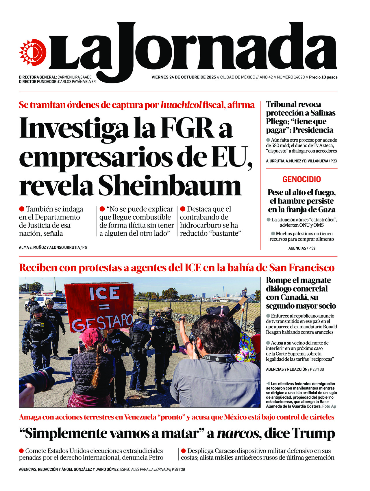 La Jornada, edición del viernes 24 de octubre de 2025 La Jornada, edición del viernes 24 de octubre de 2025