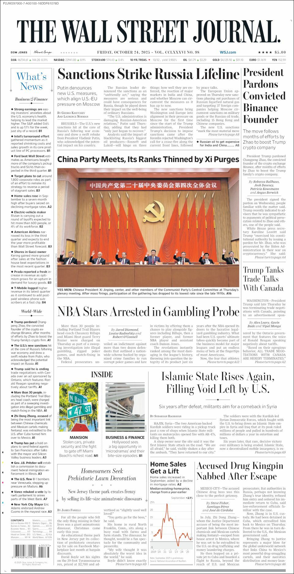 The Wall Street Journal, edición del viernes 24 de octubre de 2025 The Wall Street Journal, edición del viernes 24 de octubre de 2025