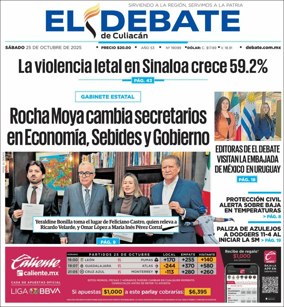 El Debate Culiacán, edición del sábado 25 de octubre de 2025 El Debate Culiacán, edición del sábado 25 de octubre de 2025