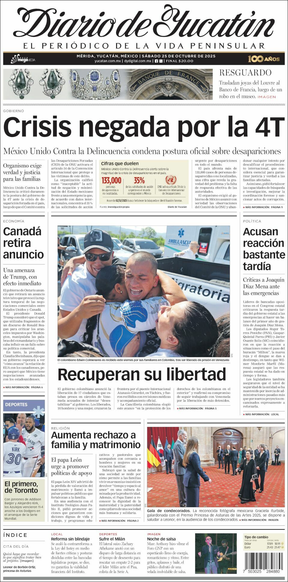 El Diario de Yucatán, edición del sábado 25 de octubre de 2025 El Diario de Yucatán, edición del sábado 25 de octubre de 2025